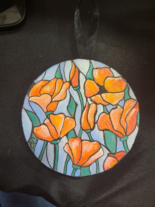 Round Canvas Ornament