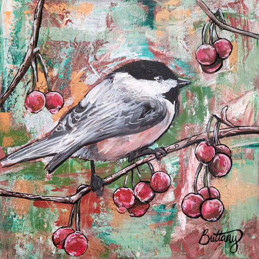 Songbirds: Chickadee, Original Acrylic Painting