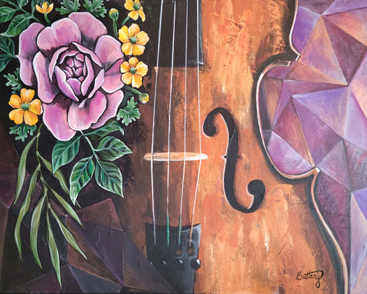 Sound- Rose and Buttercup, Original Acrylic Painting