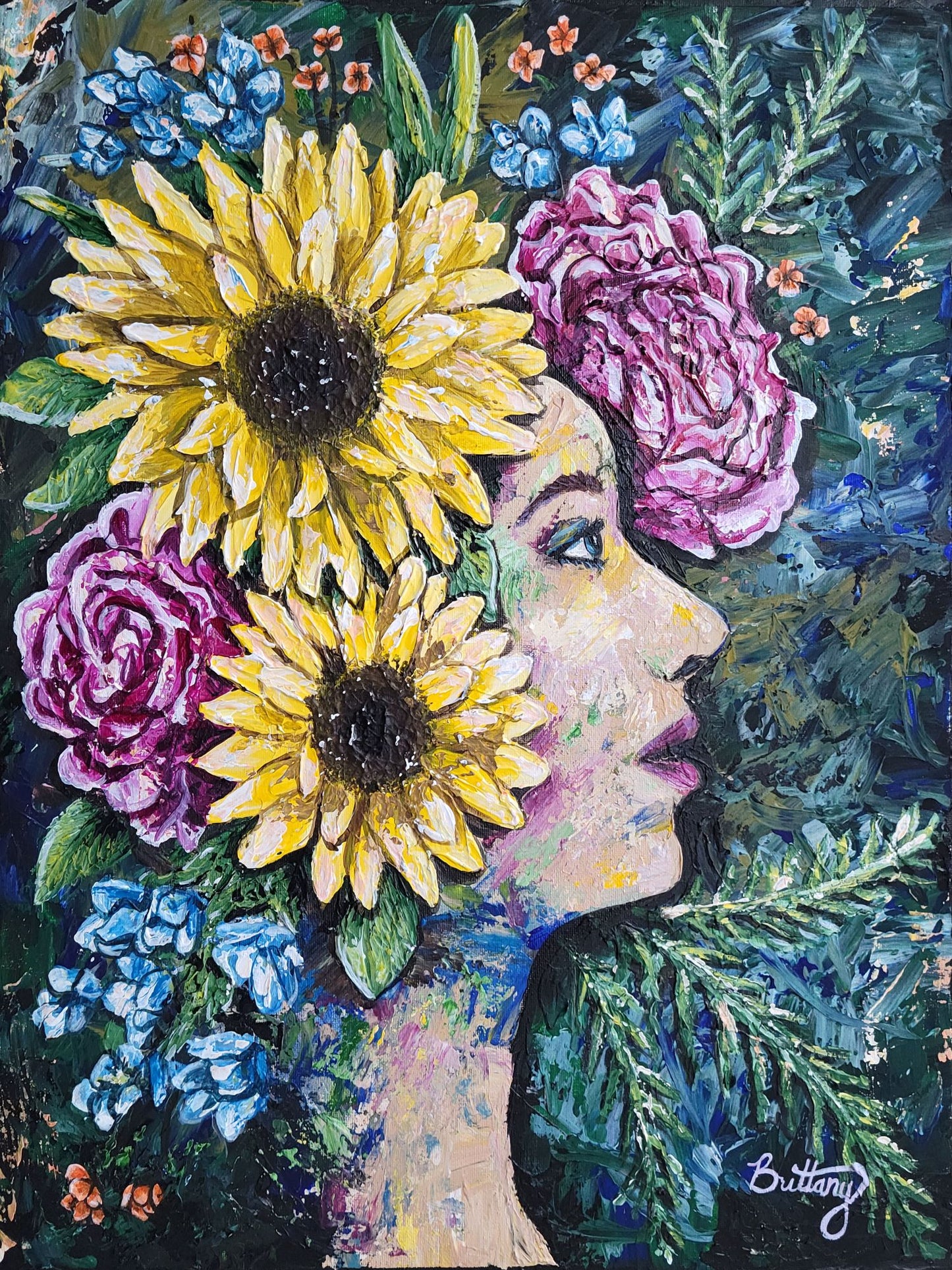 Summer Blooms, Original Acrylic Painting