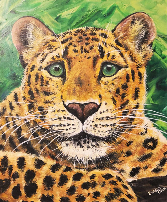 Green-Eyed Jaguar, Original Acrylic Painting