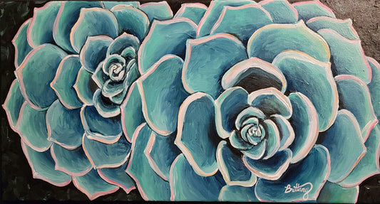 Blue Echeveria, Original Acrylic Painting