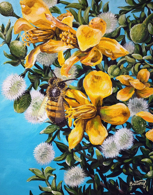 Honeybee on Creosote, Limited Edition Print