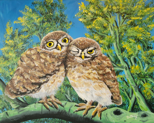 Burrowing Owls, Original Acrylic Painting