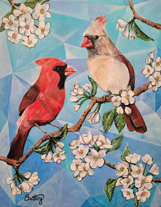 Cardinals, Original Acrylic Painting