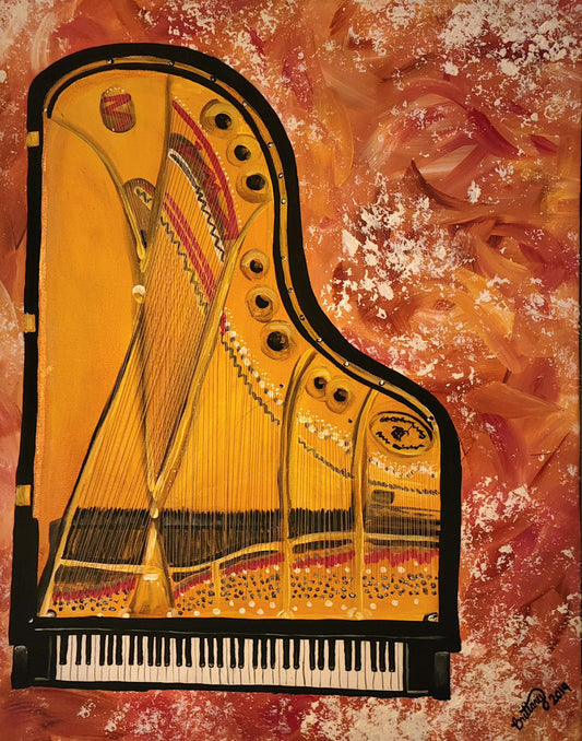 Grand Piano, Original Acrylic Painting