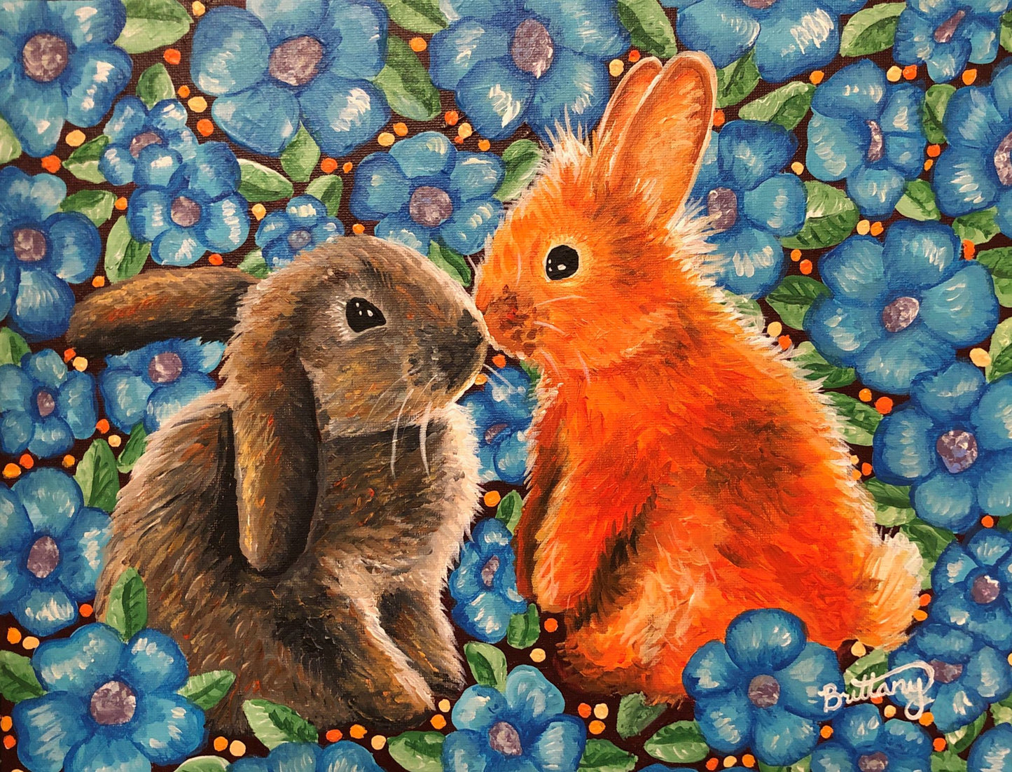 Kissing Bunnies, Limited Edition Print