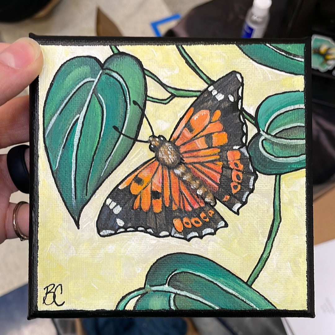 Painted Lady Butterfly, Original Acrylic Painting